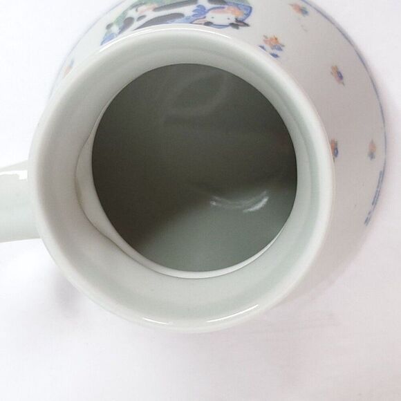 Wide Bottom Coffee Mug Country Cow Flowers Ceramic No Spill - Picture 5 of 6